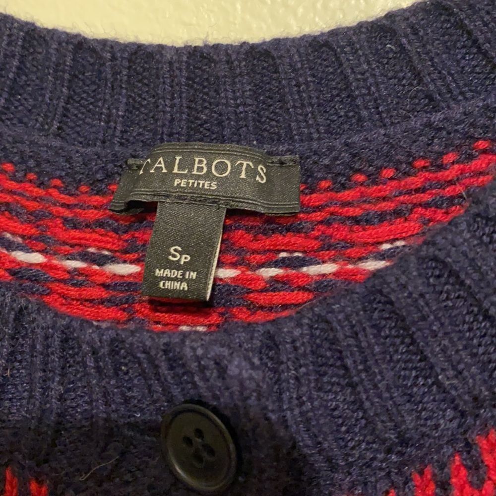 Talbots wool blend fair island sweater. Size S P - Picture 4 of 7